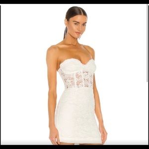 Bardot white corset style dress